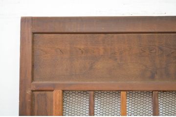 アンティーク建具　栗材　味わい深い風合いが魅力の升目(マス目)格子蔵戸1枚(きつね格子、狐格子、引き戸、玄関戸、格子戸)(R-079885)