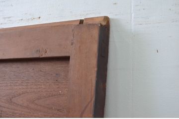 アンティーク建具　栗材　味わい深い風合いが魅力の升目(マス目)格子蔵戸1枚(きつね格子、狐格子、引き戸、玄関戸、格子戸)(R-079885)