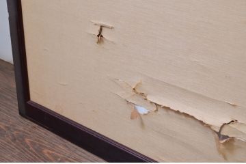 アンティーク建具　高級品!!　漆塗り框の組子入りガラス帯戸2枚セット(引き戸、ガラス戸)(R-079886)