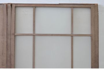 アンティーク建具　ペイント仕上げ限定　レトロな雰囲気づくりにおすすめのガラス戸2枚セット(引き戸)(R-079888)