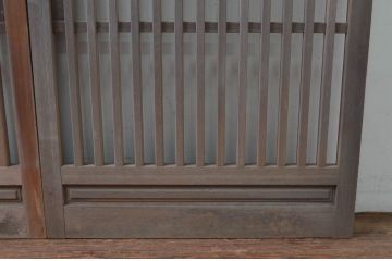 アンティーク建具　和の空間づくりにおすすめの数寄屋の荒格子戸2枚セット(引き戸)(R-079891)