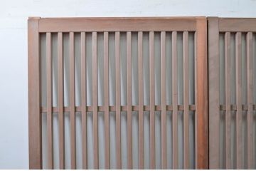 アンティーク建具　和の空間づくりにおすすめの数寄屋の荒格子戸2枚セット(引き戸)(R-079891)