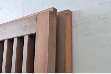 アンティーク建具　和の空間づくりにおすすめの数寄屋の荒格子戸2枚セット(引き戸)(R-079891)