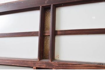 アンティーク建具　大正ロマンな雰囲気を盛り上げるガラス戸1枚(引き戸)(R-079892)