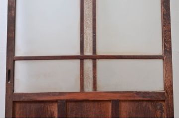 アンティーク建具　大正ロマンな雰囲気を盛り上げるガラス戸1枚(引き戸)(R-079892)