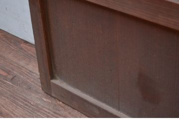 アンティーク建具　どこか懐かしい雰囲気を醸し出す裏障子付き格子戸1枚(引き戸、障子戸、帯戸)(R-079893)