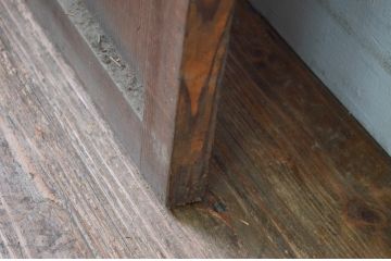 アンティーク建具　どこか懐かしい雰囲気を醸し出す裏障子付き格子戸1枚(引き戸、障子戸、帯戸)(R-079893)