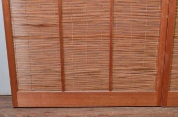 中古　涼しげな和の空間を演出する夏戸2枚セット(建具、簾戸、御簾戸、簀戸、葭戸、夏障子、引き戸、すど)(R-079895)