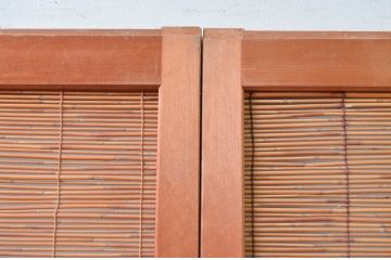 中古　涼しげな和の空間を演出する夏戸2枚セット(建具、簾戸、御簾戸、簀戸、葭戸、夏障子、引き戸、すど)(R-079895)