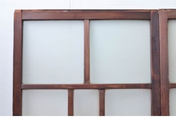 アンティーク建具　大正ロマンな雰囲気を盛り上げる幅狭ガラス戸4枚セット(引き戸)(R-079896)