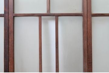 アンティーク建具　大正ロマンな雰囲気を盛り上げる幅狭ガラス戸4枚セット(引き戸)(R-079896)