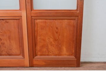 ビンテージ建具　上手物!!　上質な作り込みの幅狭ガラス戸2枚セット(引き戸、ヴィンテージ)(R-079897)