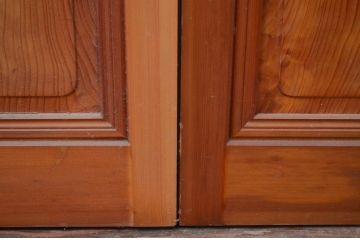 ビンテージ建具　上手物!!　上質な作り込みの幅狭ガラス戸2枚セット(引き戸、ヴィンテージ)(R-079897)