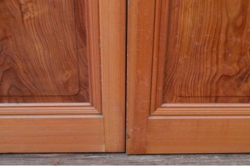 ビンテージ建具　上手物!!　上質な作り込みの幅狭ガラス戸2枚セット(引き戸、ヴィンテージ)(R-079897)