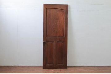 アンティーク建具　大正ロマン　上質　総欅(ケヤキ)材　どこか懐かしい雰囲気を感じるドア1枚(扉、木製ドア)(R-079898)