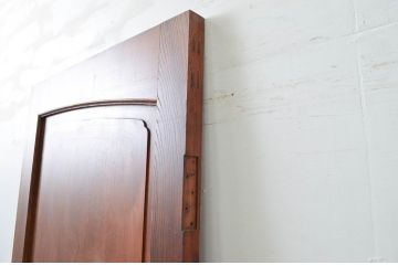 アンティーク建具　大正ロマン　上質　総欅(ケヤキ)材　どこか懐かしい雰囲気を感じるドア1枚(扉、木製ドア)(R-079898)