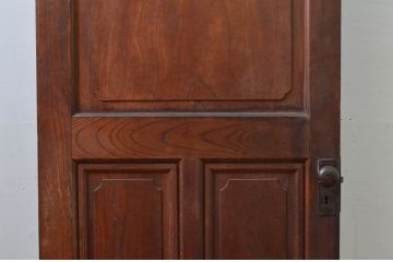 アンティーク建具　大正ロマン　上質　総欅(ケヤキ)材　どこか懐かしい雰囲気を感じるドア1枚(扉、木製ドア)(R-079898)