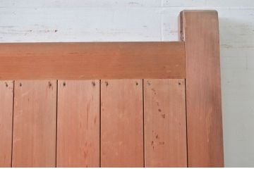 ビンテージ建具　和の貫禄を漂わせるくぐり戸付き門扉1対2枚セット(蔵戸、玄関戸、両開きドア、木製扉、ヴィンテージ)(R-079899)