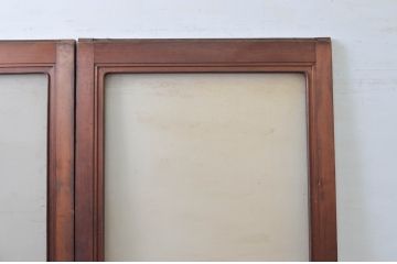 アンティーク建具　古い万屋の大きなガラス戸2枚セット(大判ガラス、店舗用ガラス戸、引き戸)(R-079900)