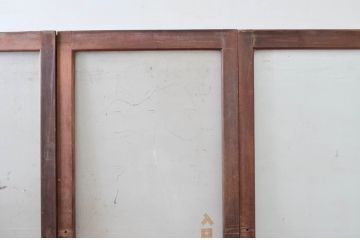 アンティーク建具　昭和レトロな店舗用の大判ガラス戸4枚セット(引き戸)(R-079901)
