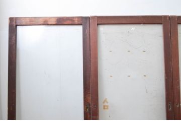 アンティーク建具　昭和レトロな店舗用の大判ガラス戸4枚セット(引き戸)(R-079901)
