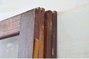 アンティーク建具　昭和レトロな店舗用の大判ガラス戸4枚セット(引き戸)(R-079901)