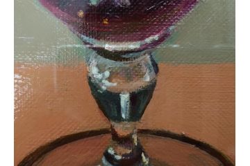 真作　一水会委員 鈴木益躬　「ベネチアグラスの花」　F6(6号)　絵画(油彩、椿、花瓶、油絵、サイン付き、肉筆、額装、ヴェネチアン)(R-079908)