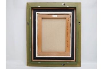 真作　一水会委員 鈴木益躬　「ベネチアグラスの花」　F6(6号)　絵画(油彩、椿、花瓶、油絵、サイン付き、肉筆、額装、ヴェネチアン)(R-079908)