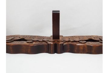 軽井沢彫り　桜彫刻　ハンガー掛け　桜のデザインが上品なフックウォール(木製、洋服掛け、ウォールハンガー、コート掛け、帽子掛け、壁掛け、収納フック)(R-079909)