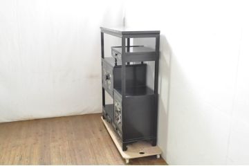 アジアンビンテージ　韓国　華やかな螺鈿(ラデン)細工が目を引く茶棚(飾り棚、違い棚、収納棚、戸棚、ヴィンテージ)(R-079919)