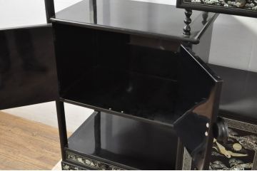 アジアンビンテージ　韓国　華やかな螺鈿(ラデン)細工が目を引く茶棚(飾り棚、違い棚、収納棚、戸棚、ヴィンテージ)(R-079919)
