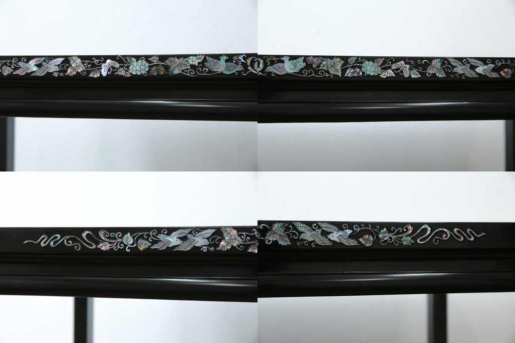 アジアンビンテージ　韓国　華やかな螺鈿(ラデン)細工が目を引く茶棚　(R-079919)