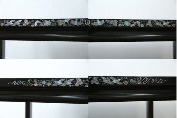 アジアンビンテージ　韓国　華やかな螺鈿(ラデン)細工が目を引く茶棚　(R-079919)