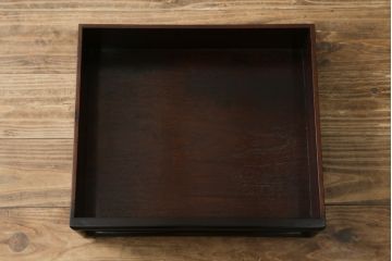 和製ビンテージ　上手物!!　紫檀(シタン)材　控え目な装飾が上品さを醸し出す漆塗りの飾り棚(茶棚、違い棚、収納棚、戸棚、ヴィンテージ)(R-079920)