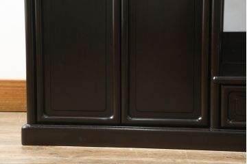 和製ビンテージ　上手物!!　紫檀(シタン)材　控え目な装飾が上品さを醸し出す漆塗りの飾り棚(茶棚、違い棚、収納棚、戸棚、ヴィンテージ)(R-079920)