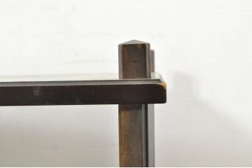 和製ビンテージ　和モダンのお部屋に映える格子扉付きの小さな飾り棚(茶棚、違い棚、収納棚、戸棚、ヴィンテージ)(R-079922)