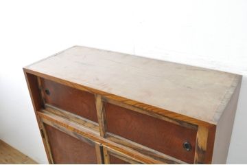 和製アンティーク　高級品!!　新潟産　前面欅(ケヤキ)材　玉杢　黒柿材　漆塗り　表情豊かな木材の魅力をふんだんに味わえる和箪笥(衣装タンス、整理箪笥、収納箪笥、観音箪笥、時代箪笥、引き出し、チェスト)(R-079925)