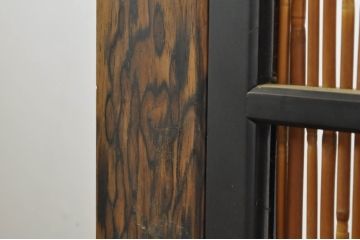 和製アンティーク　高級品!!　黒柿材　和の雰囲気を盛り立てる透かし彫り入りの衝立て(パーテーション、衝い立て、つい立て、間仕切り)(R-079927)
