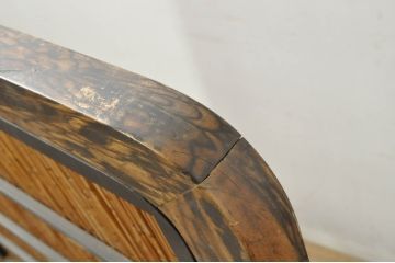 和製アンティーク　高級品!!　黒柿材　和の雰囲気を盛り立てる透かし彫り入りの衝立て(パーテーション、衝い立て、つい立て、間仕切り)(R-079927)