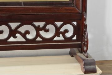 アジアンビンテージ　美品!!　高級品!!　花梨(カリン)材　まるで美術品のような玉石細工が見事な特大衝立て(衝い立て、パーテーション、つい立て、間仕切り、ディスプレイ、店舗什器)(R-079931)