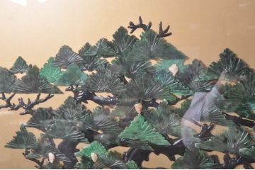 アジアンビンテージ　美品!!　高級品!!　花梨(カリン)材　まるで美術品のような玉石細工が見事な特大衝立て(衝い立て、パーテーション、つい立て、間仕切り、ディスプレイ、店舗什器)(R-079931)
