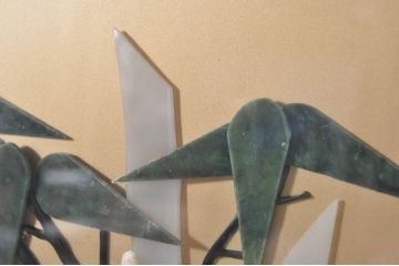 アジアンビンテージ　美品!!　高級品!!　花梨(カリン)材　まるで美術品のような玉石細工が見事な特大衝立て(衝い立て、パーテーション、つい立て、間仕切り、ディスプレイ、店舗什器)(R-079931)