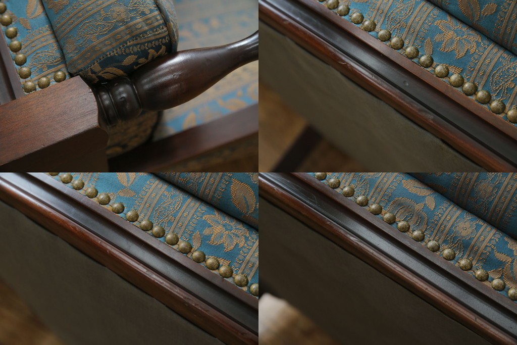 中古　maruni(マルニ木工)　KENT-COURT(ケントコート)　随所に施された上品な意匠が魅力的な1Pソファ2脚セット　定価2脚で約44万円　(R-079932)