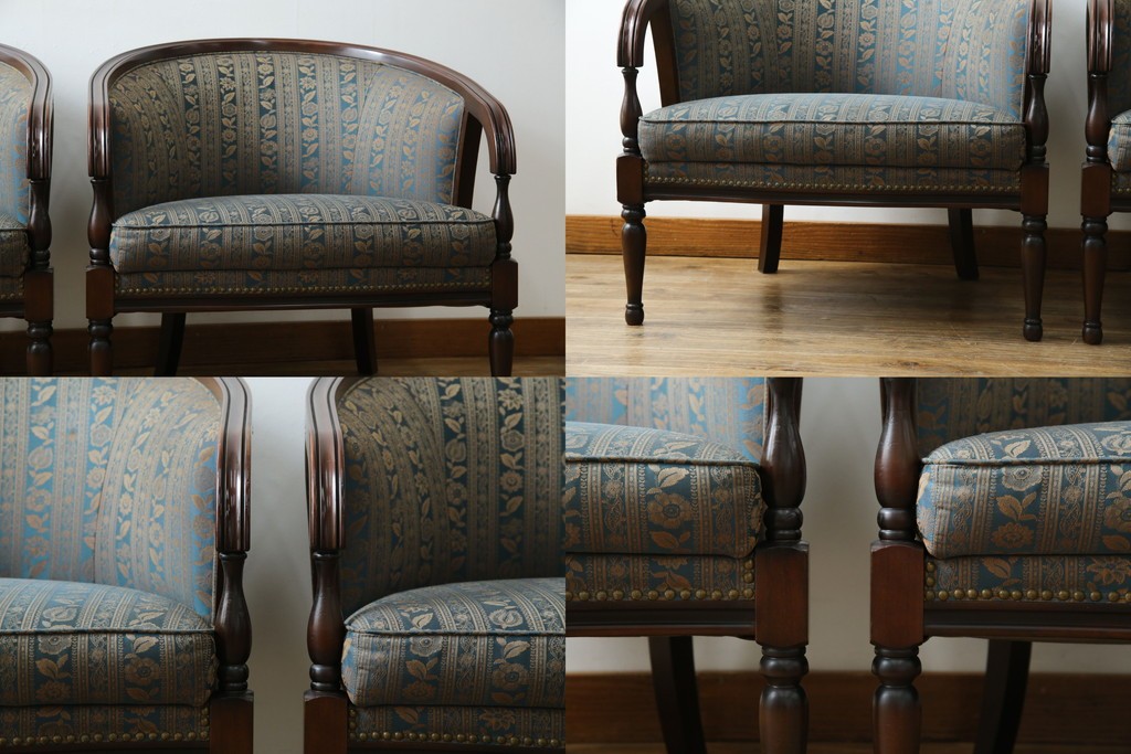 中古　maruni(マルニ木工)　KENT-COURT(ケントコート)　随所に施された上品な意匠が魅力的な1Pソファ2脚セット　定価2脚で約44万円　(R-079932)