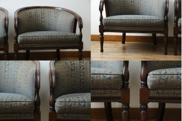 中古　maruni(マルニ木工)　KENT-COURT(ケントコート)　随所に施された上品な意匠が魅力的な1Pソファ2脚セット　定価2脚で約44万円　(R-079932)