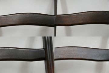 中古　北海道民芸家具　HM686　ゆるりと曲線を描くフォルムが魅力的なダイニングチェア(イス、椅子、板座チェア)(定価2脚で約8万円)(R-079935)