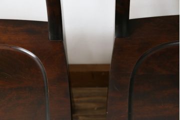 中古　北海道民芸家具　HM686　ゆるりと曲線を描くフォルムが魅力的なダイニングチェア(イス、椅子、板座チェア)(定価2脚で約8万円)(R-079935)