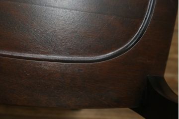 中古　北海道民芸家具　HM686　ゆるりと曲線を描くフォルムが魅力的なダイニングチェア(イス、椅子、板座チェア)(定価2脚で約8万円)(R-079935)