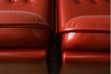 和製ヴィンテージ　激レア　希少!!　富士ファニチア(FUJI FURNITURE)　本革　組み合わせ自在なレザーソファ　(R-079936)