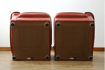 和製ヴィンテージ　激レア　希少!!　富士ファニチア(FUJI FURNITURE)　本革　組み合わせ自在なレザーソファ　(R-079936)
